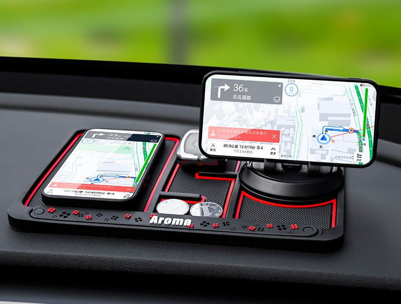 Personalized multifunctional wear resistant car anti slip mat mobile phone holder number plate four in one anti slip mat
