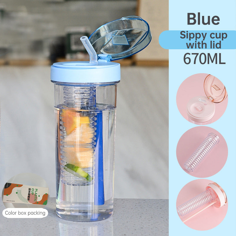 Summer Juice Cup Children's Straw Cup Female Student Plastic Cup Big Belly Water Cup High Beauty and Large Capacity
