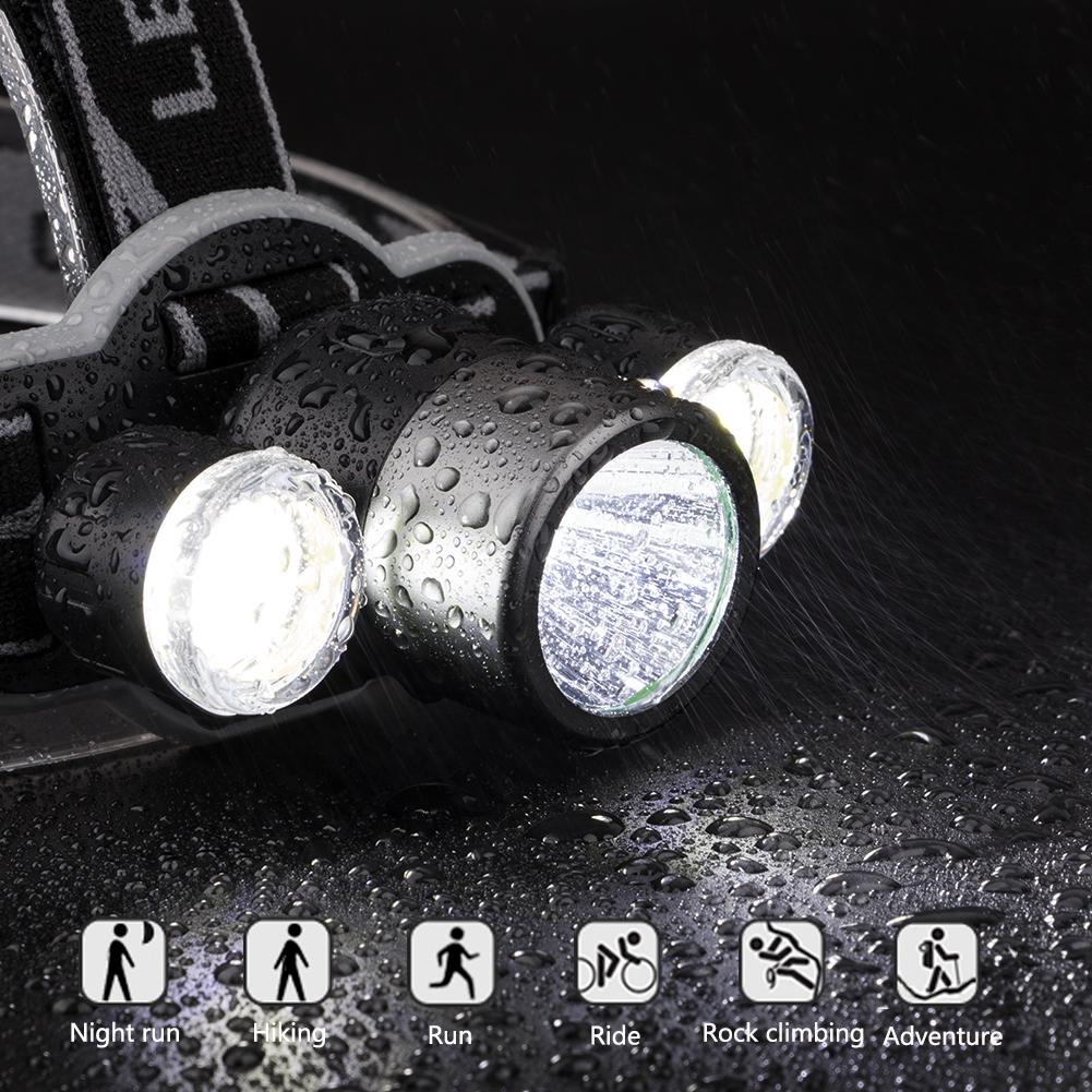 6000 Lumen Headlamp XML T6+2COB LED Powerful Led Torch 18650 Rechargeable Lantern
