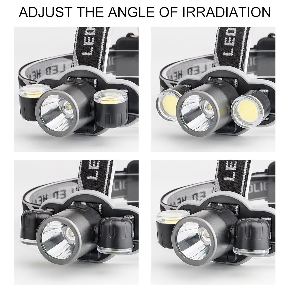 6000 Lumen Headlamp XML T6+2COB LED Powerful Led Torch 18650 Rechargeable Lantern