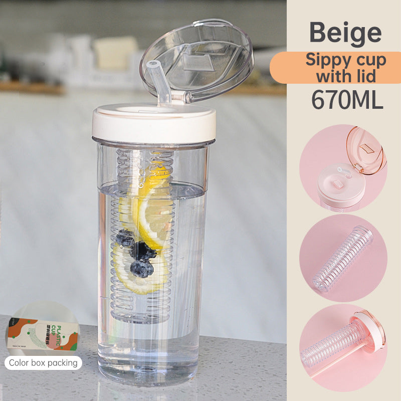Summer Juice Cup Children's Straw Cup Female Student Plastic Cup Big Belly Water Cup High Beauty and Large Capacity