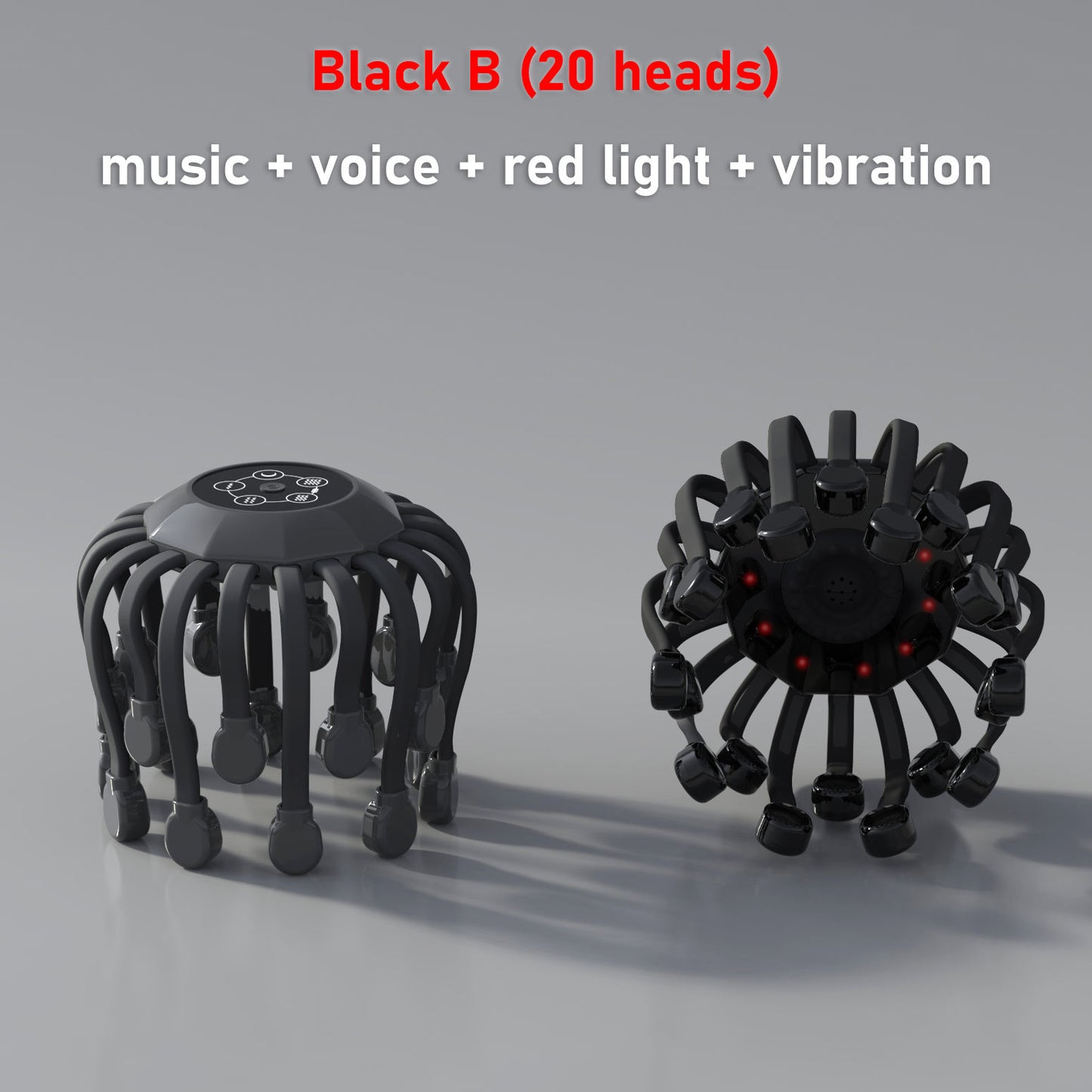 20Massage Heads Orange Scalp Head Massager Red Light Therapy Vibrator Octopus Scratcher For Relaxation Stress Migraine