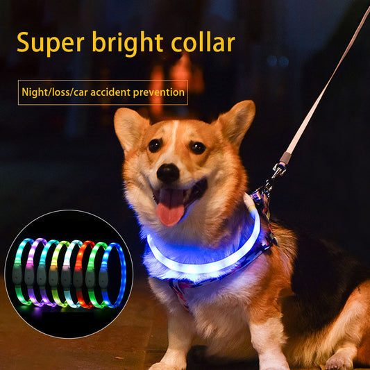 Pet Luminous Collar Pet Collar Usb Charging Diy Dog Luminous Collar Led Neck Collar Safe Dog Walking