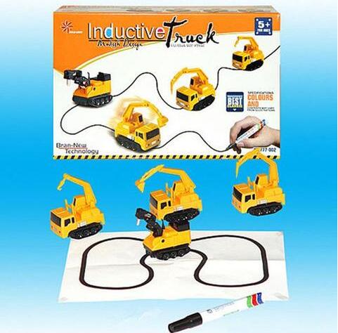 Engineering Vehicles Mini Magic Toy Truck Children's Inductive Truck Toys Figure Tank Car Pen Draw Lines Induction Rail Car