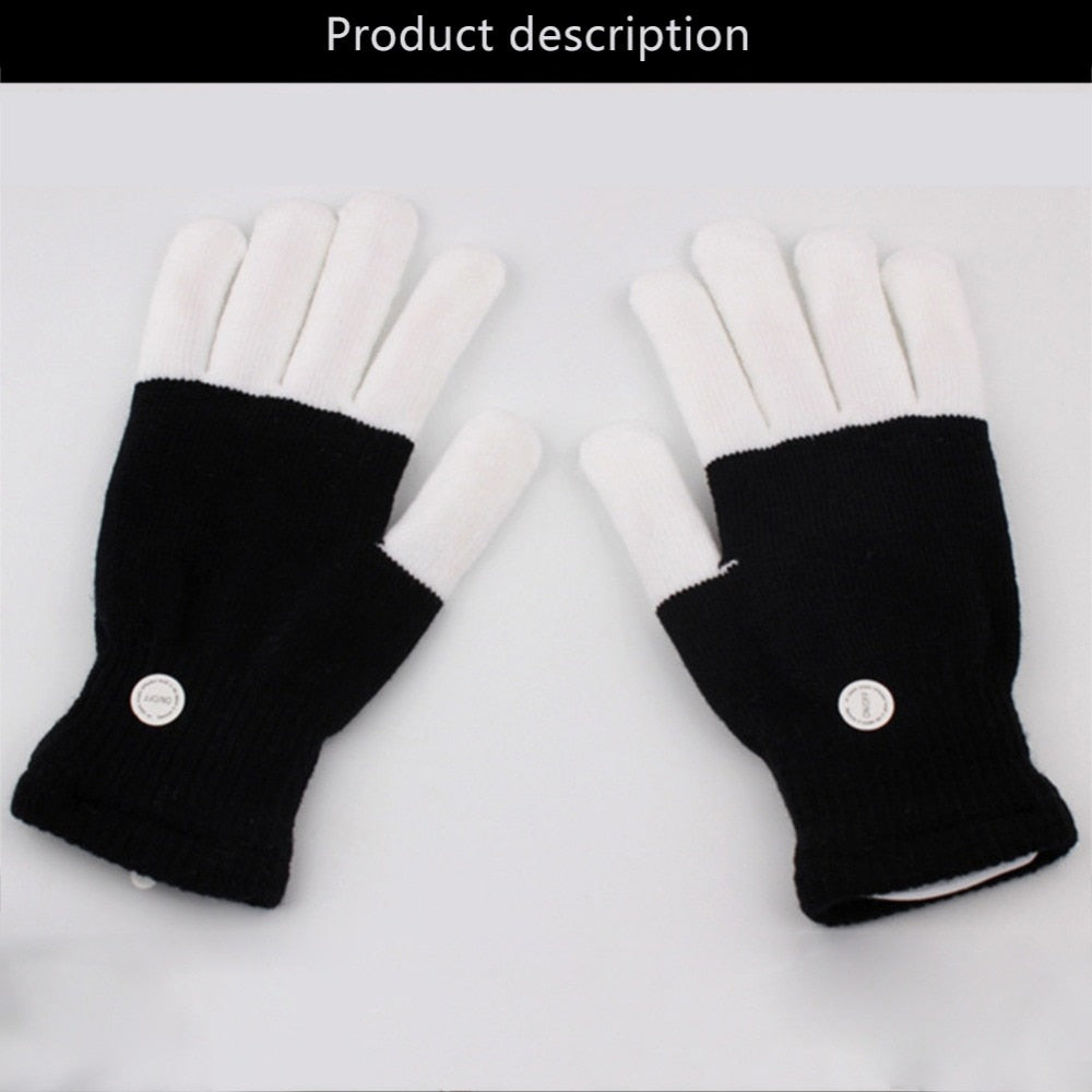 1 pair LED flashing Light glove finger tip lighting