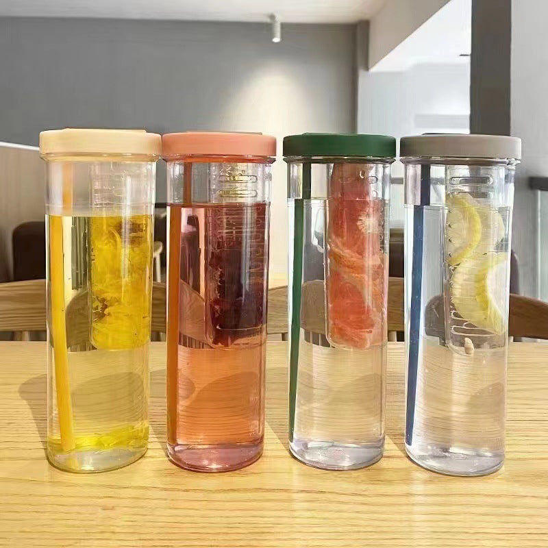 Summer Juice Cup Children's Straw Cup Female Student Plastic Cup Big Belly Water Cup High Beauty and Large Capacity