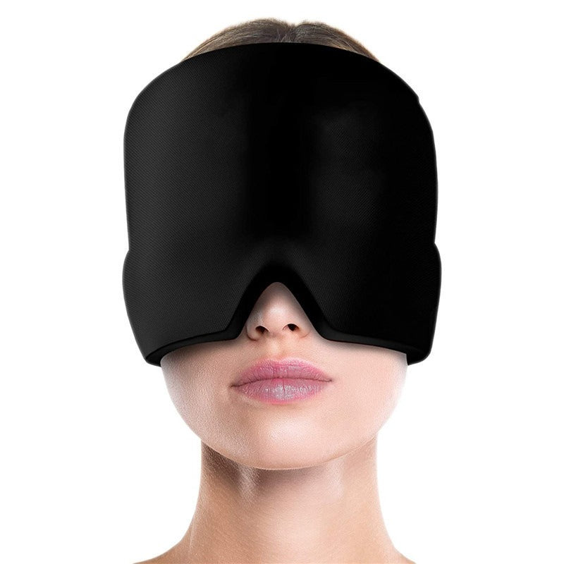 Cold compress head cover eye mask for headache relief, comfortable ice bag, ice pack, ice cap, physical therapy, soothing, retractable gel head mask