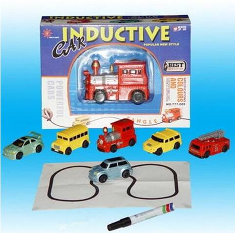 Engineering Vehicles Mini Magic Toy Truck Children's Inductive Truck Toys Figure Tank Car Pen Draw Lines Induction Rail Car