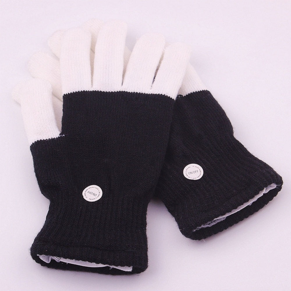 1 pair LED flashing Light glove finger tip lighting