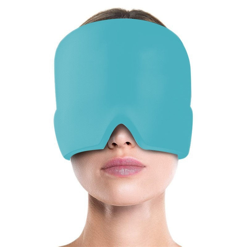 Cold compress head cover eye mask for headache relief, comfortable ice bag, ice pack, ice cap, physical therapy, soothing, retractable gel head mask