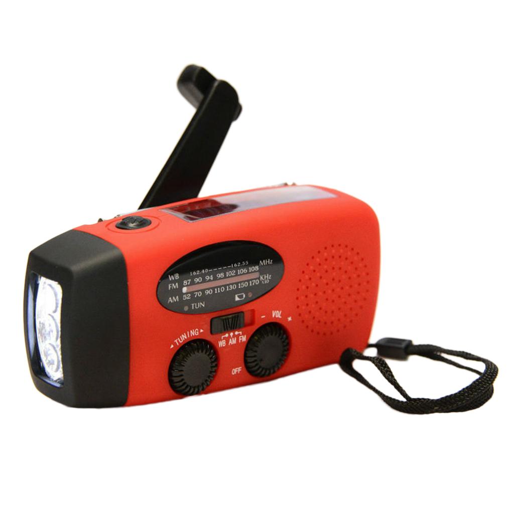 Protable Emergency Hand Crank Charger 3LED Flashlight Generator Solar AM/FM/WB Radio Waterproof Emergency Survival Tools