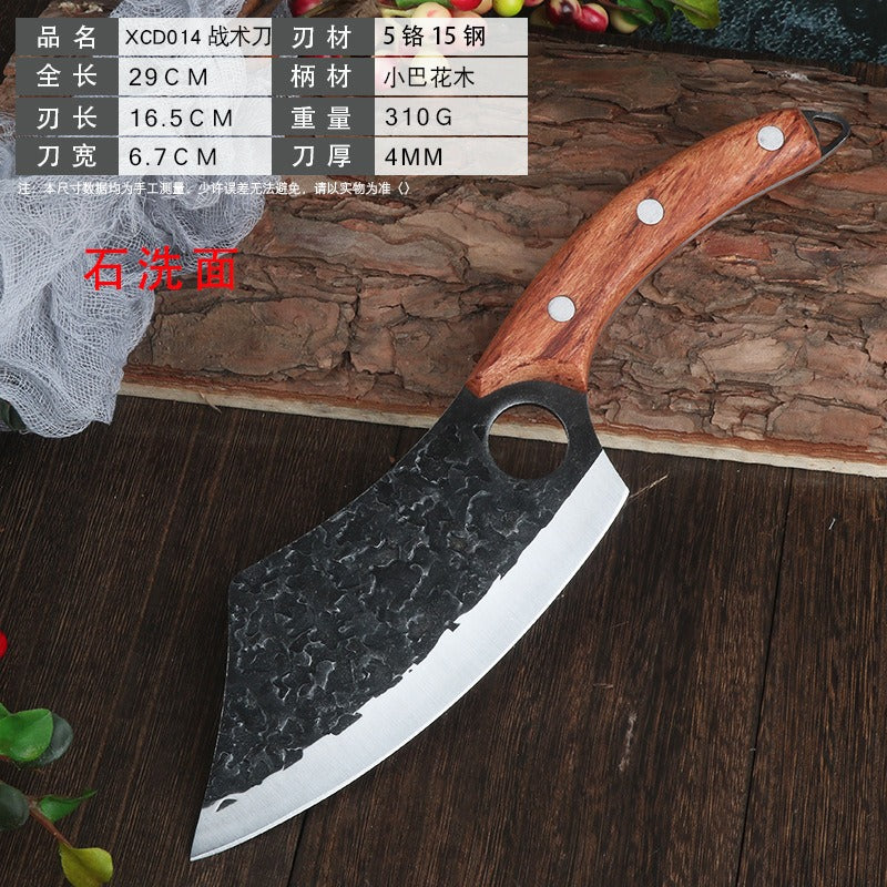 Forged ring kitchen knife butcher boning knife wooden handle high carbon steel household outdoor fish killing beef and sheep cutting butcher knife