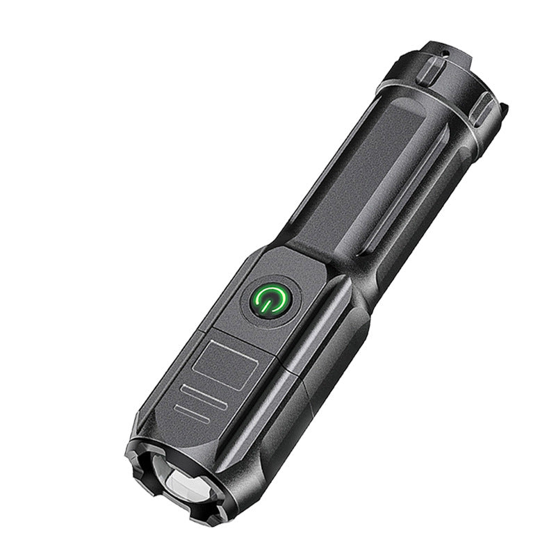 New Telescopic Zoom Glare Flashlight USB Charging Compact Portable Spotlight Long-Range Floodlight Outdoor Lighting