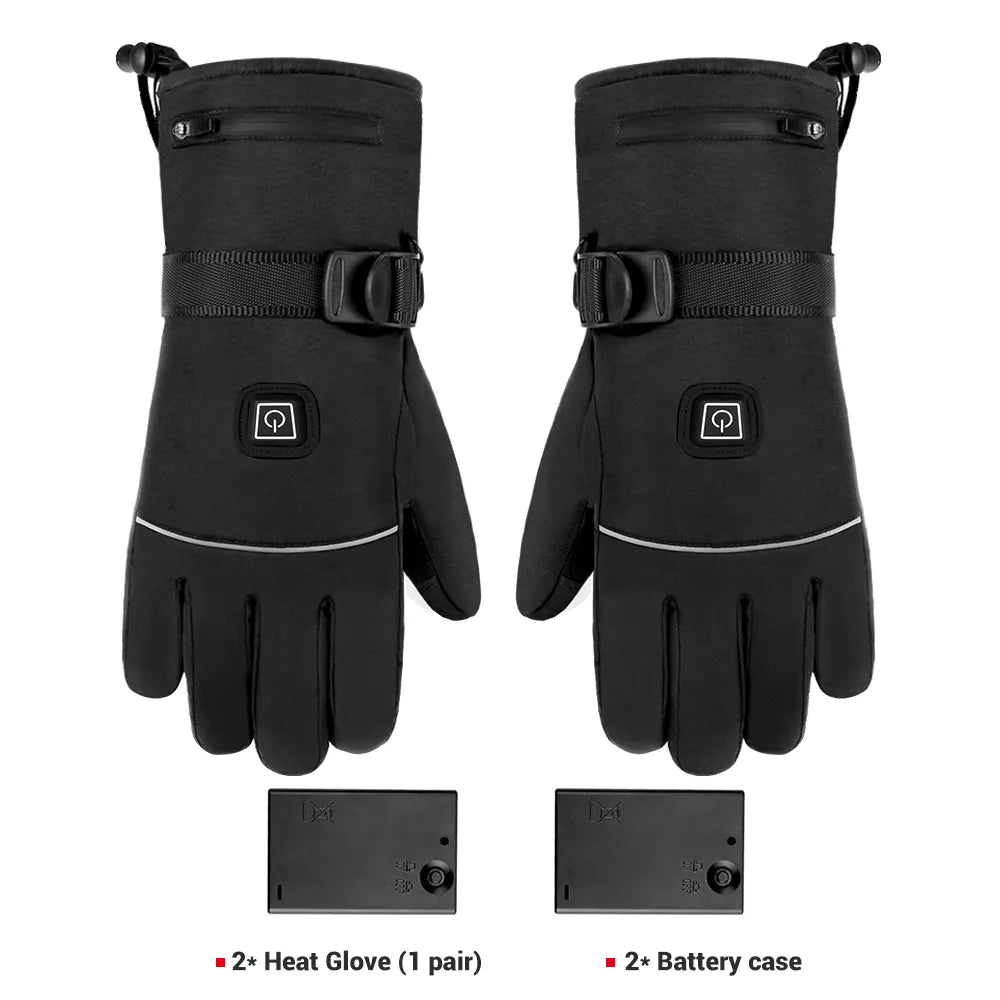 Motorcycle Gloves Waterproof Heated Guantes Moto Touch Screen Battery Powered Motorbike Racing Riding Gloves