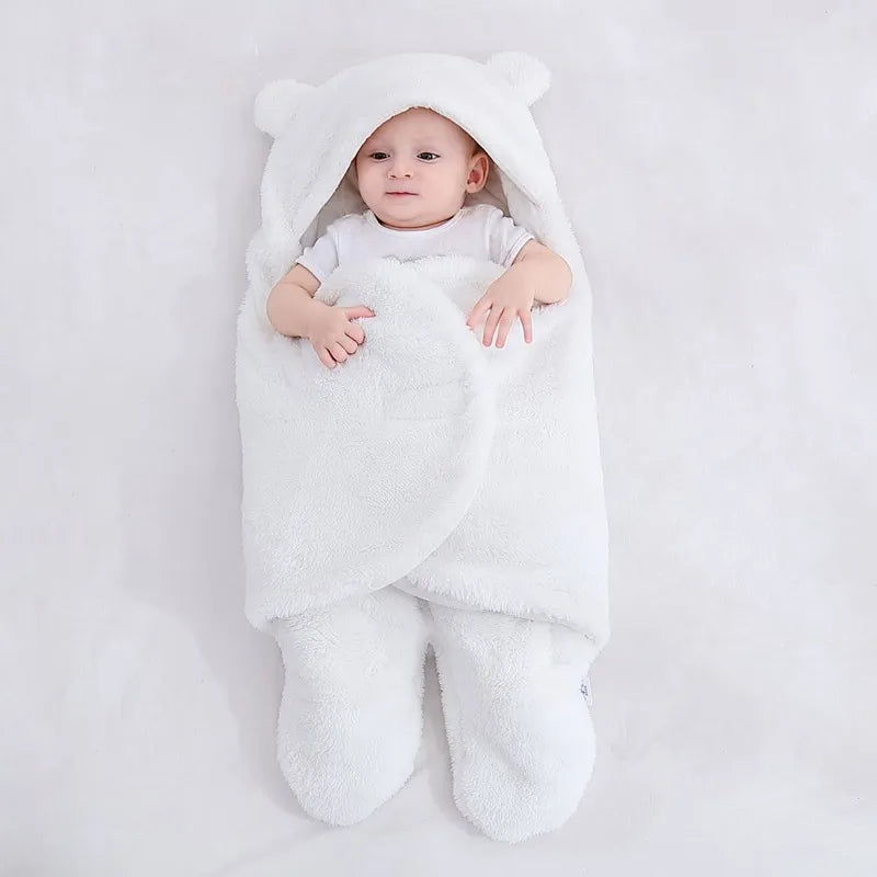 Baby Sleeping Bag Ultra-Soft Fluffy Fleece Newborn Receiving Blanket Infant Boys Girls ClothesSleeping Nursery Wrap Swaddle