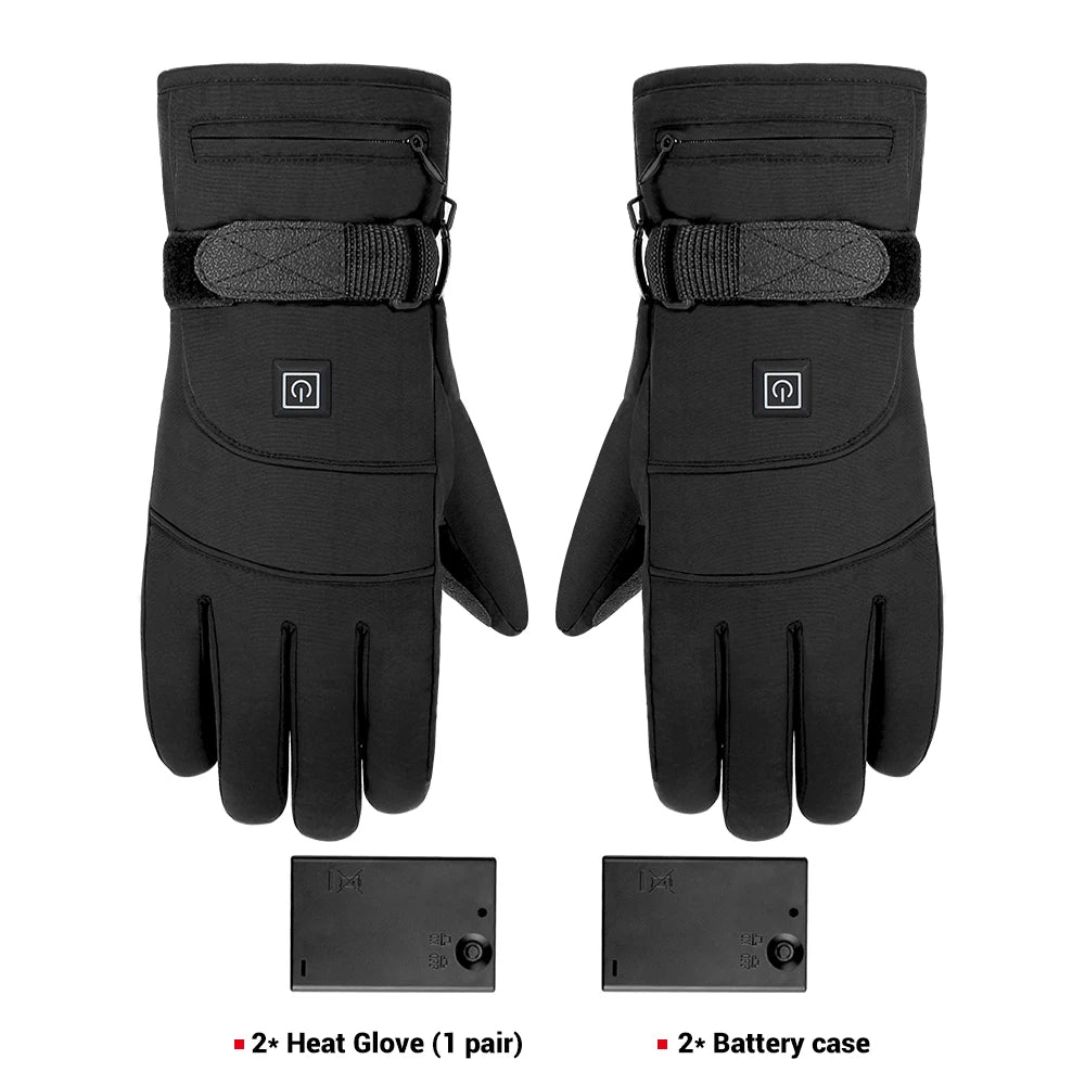 Motorcycle Gloves Waterproof Heated Guantes Moto Touch Screen Battery Powered Motorbike Racing Riding Gloves